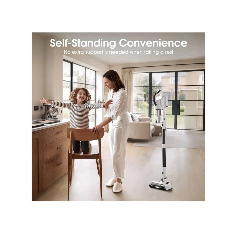 Klarpul Cordless Stick Vacuum KL-001, Powerful Suction, 65min, HEPA, LED, Gray
